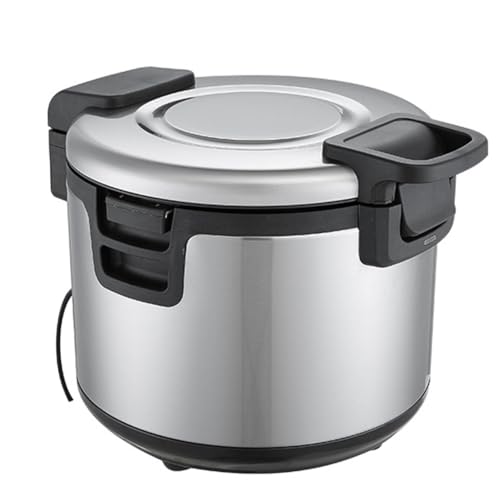 業務用炊飯器 ステンレス 電気鍋 电饭煲 酵素玄米 炊飯器 大容量炊き こびりつかない鍋 蒸し 健康食品 厨房 学生食堂に適しています 玄米/白米 保温ジャー (ステンレスカラー,23L)